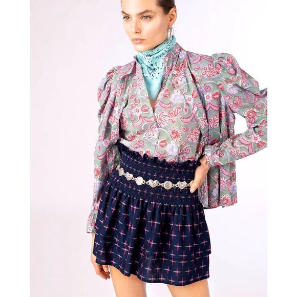 NWT Alix of Bohemia Annabel Lapland Shirt Blouse Floral Size Large - Picture 5 of 13